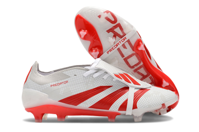 Adidas Predator Elite Foldover Tongue FG Firm Ground Soccer Cleats - Beige/Red/White