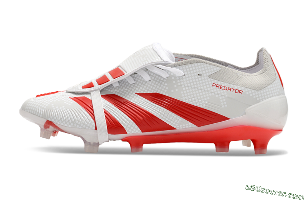 Adidas Predator Elite Foldover Tongue FG Firm Ground Soccer Cleats - Beige/Red/White 2