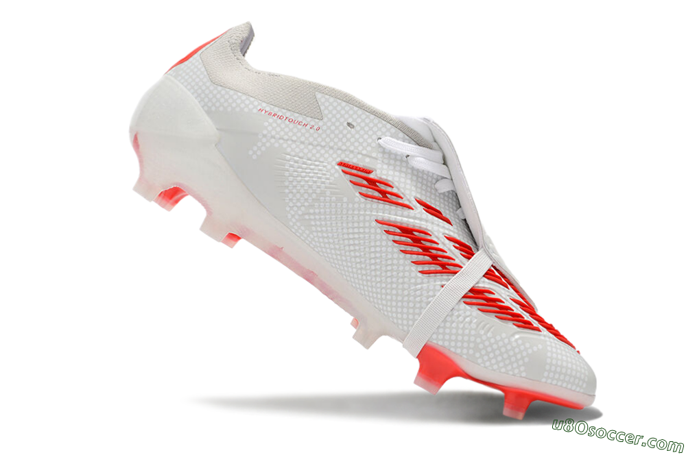 Adidas Predator Elite Foldover Tongue FG Firm Ground Soccer Cleats - Beige/Red/White 4