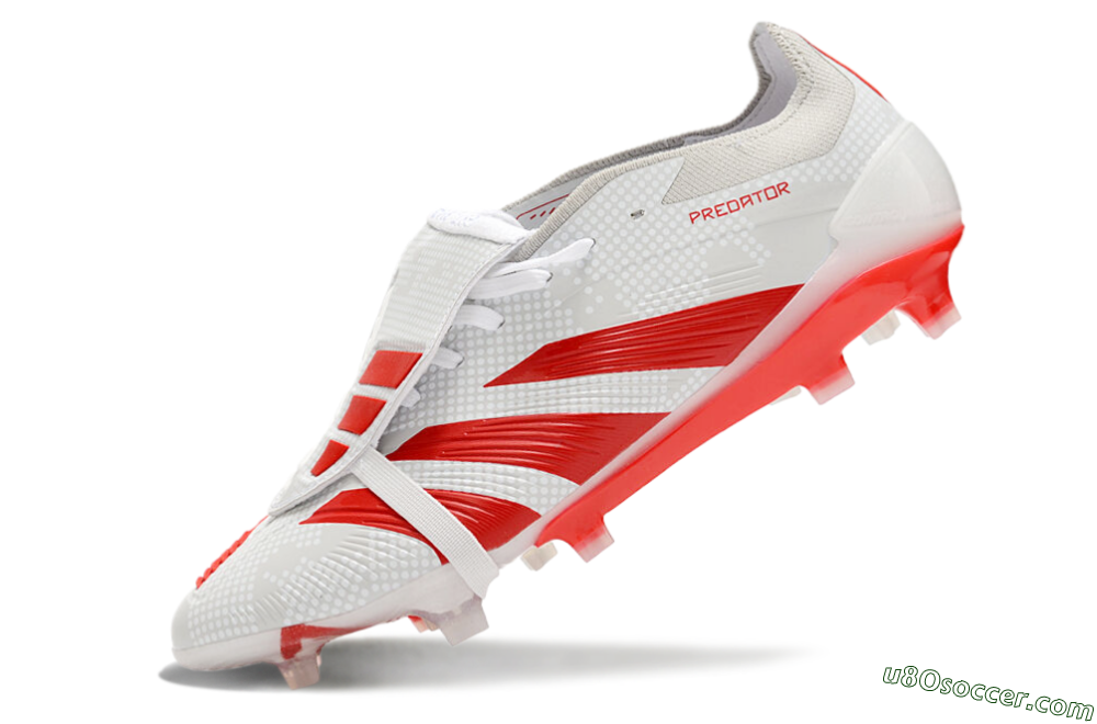 Adidas Predator Elite Foldover Tongue FG Firm Ground Soccer Cleats - Beige/Red/White 5