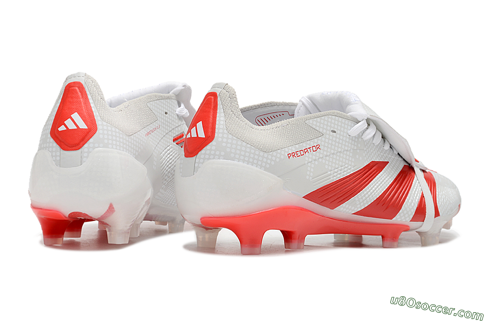Adidas Predator Elite Foldover Tongue FG Firm Ground Soccer Cleats - Beige/Red/White 6