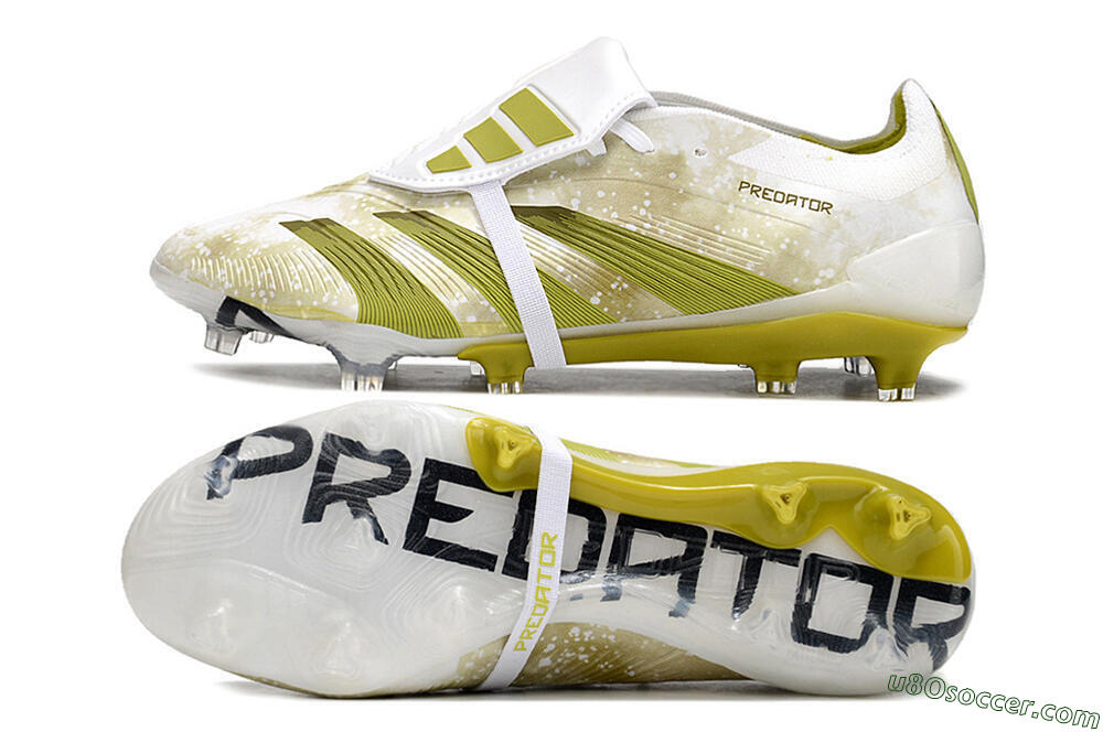 Adidas Predator Elite Foldover Tongue FG Firm Ground Soccer Cleats - White/Yellow/Green 0