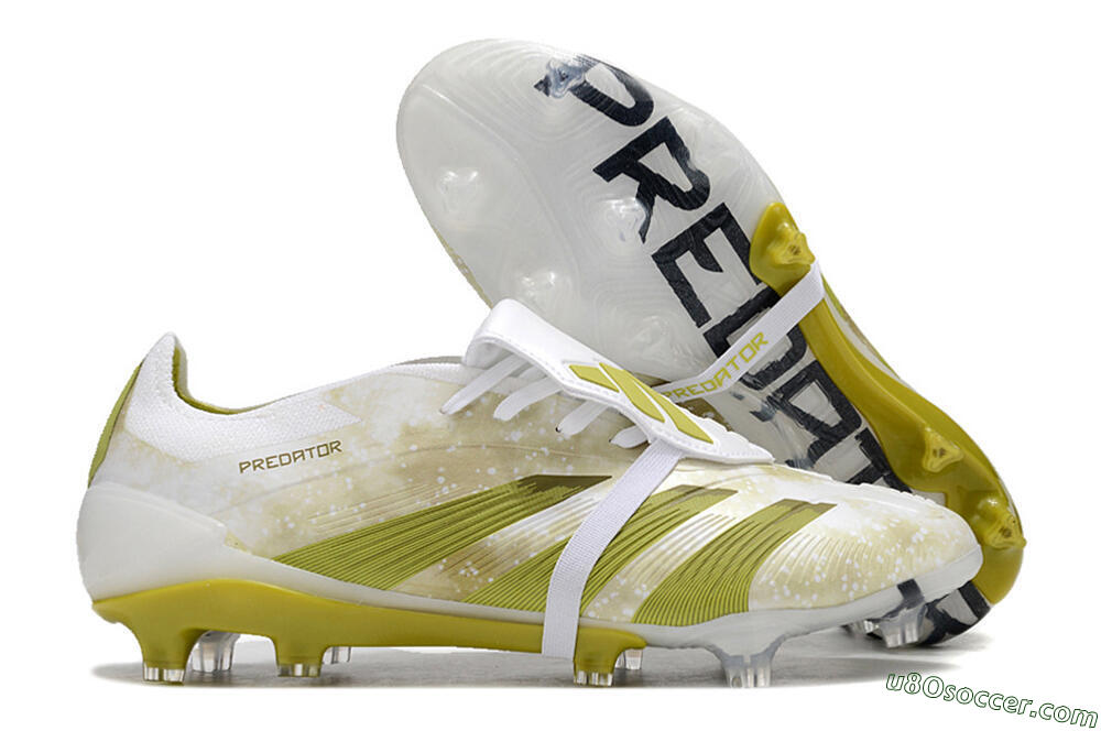Adidas Predator Elite Foldover Tongue FG Firm Ground Soccer Cleats - White/Yellow/Green 1