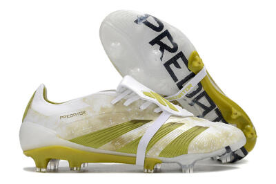 Adidas Predator Elite Foldover Tongue FG Firm Ground Soccer Cleats - White/Yellow/Green