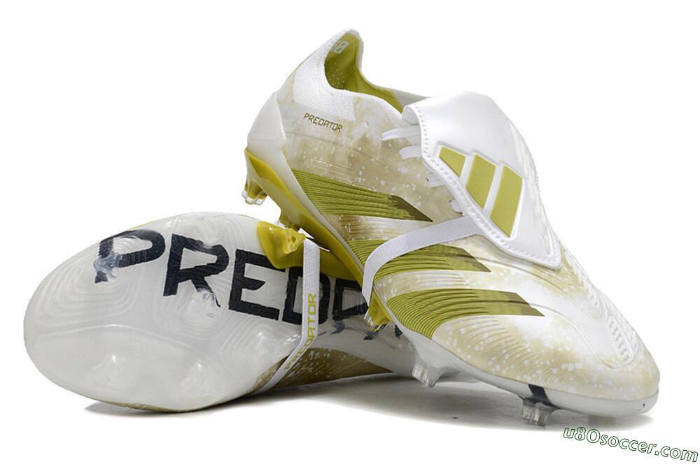 Adidas Predator Elite Foldover Tongue FG Firm Ground Soccer Cleats - White/Yellow/Green 3