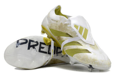 Adidas Predator Elite Foldover Tongue FG Firm Ground Soccer Cleats - White/Yellow/Green