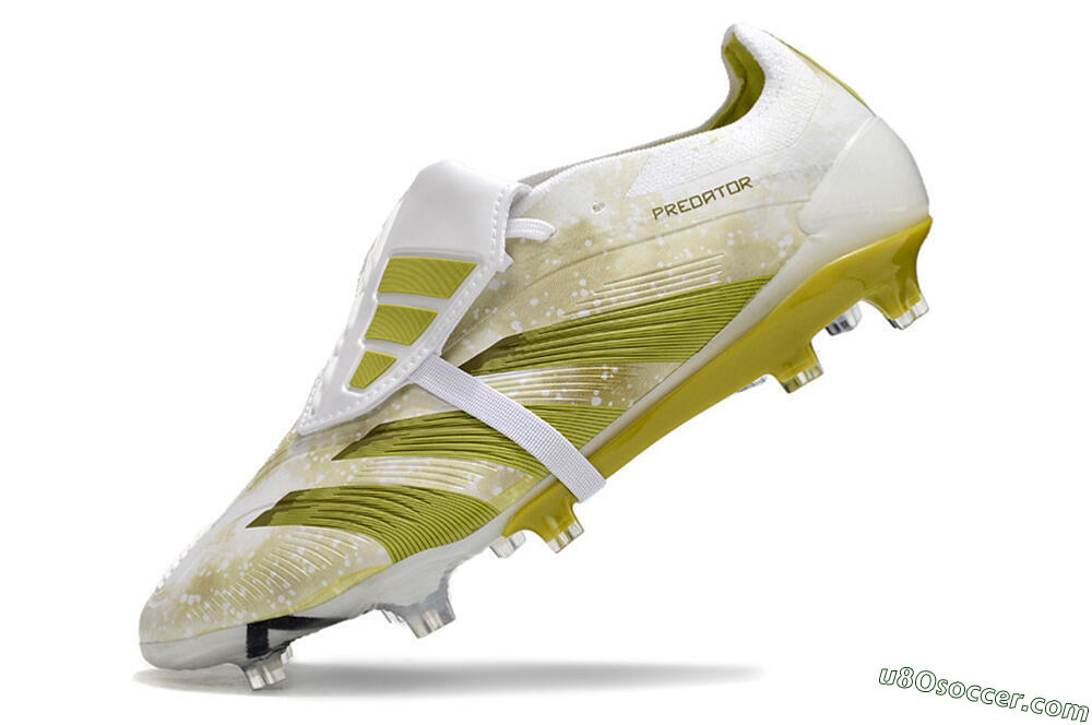Adidas Predator Elite Foldover Tongue FG Firm Ground Soccer Cleats - White/Yellow/Green 5
