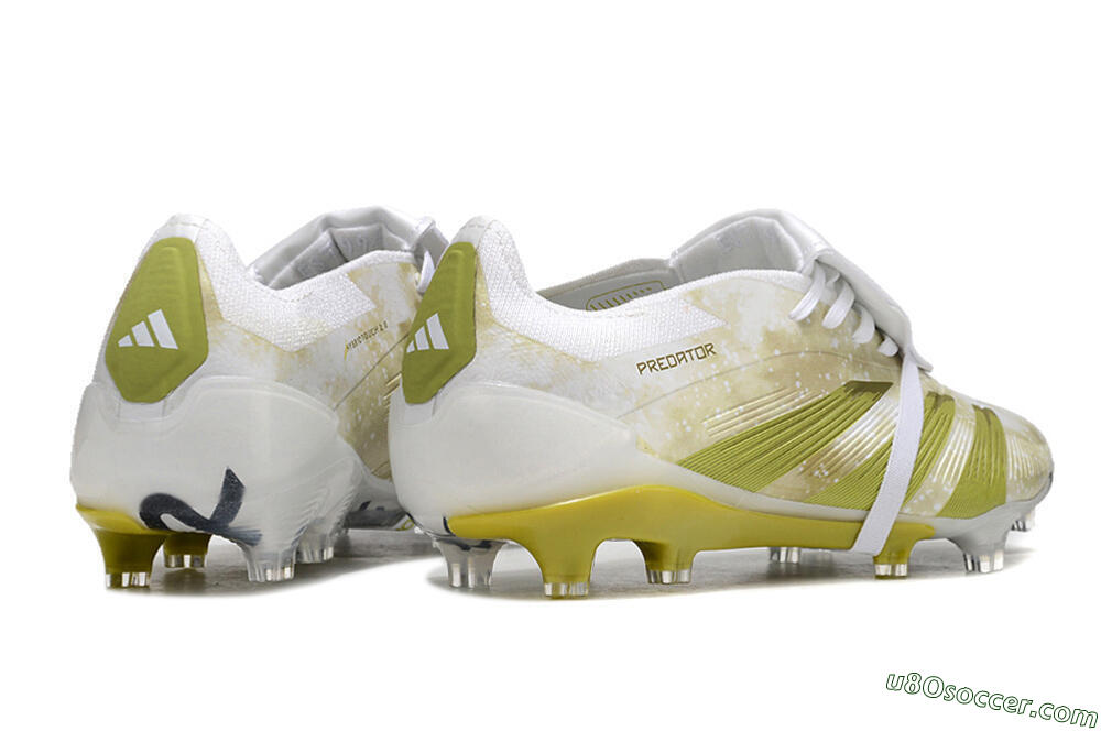 Adidas Predator Elite Foldover Tongue FG Firm Ground Soccer Cleats - White/Yellow/Green 6