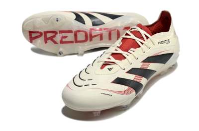 Adidas Predator Elite 2025 Goal Hunter FG Firm Ground Soccer Cleats - Beige/Black/Red