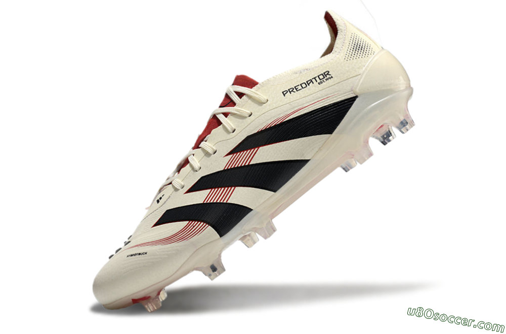 Adidas Predator Elite 2025 Goal Hunter FG Firm Ground Soccer Cleats - Beige/Black/Red 5