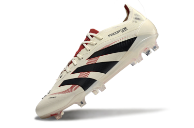 Adidas Predator Elite 2025 Goal Hunter FG Firm Ground Soccer Cleats - Beige/Black/Red