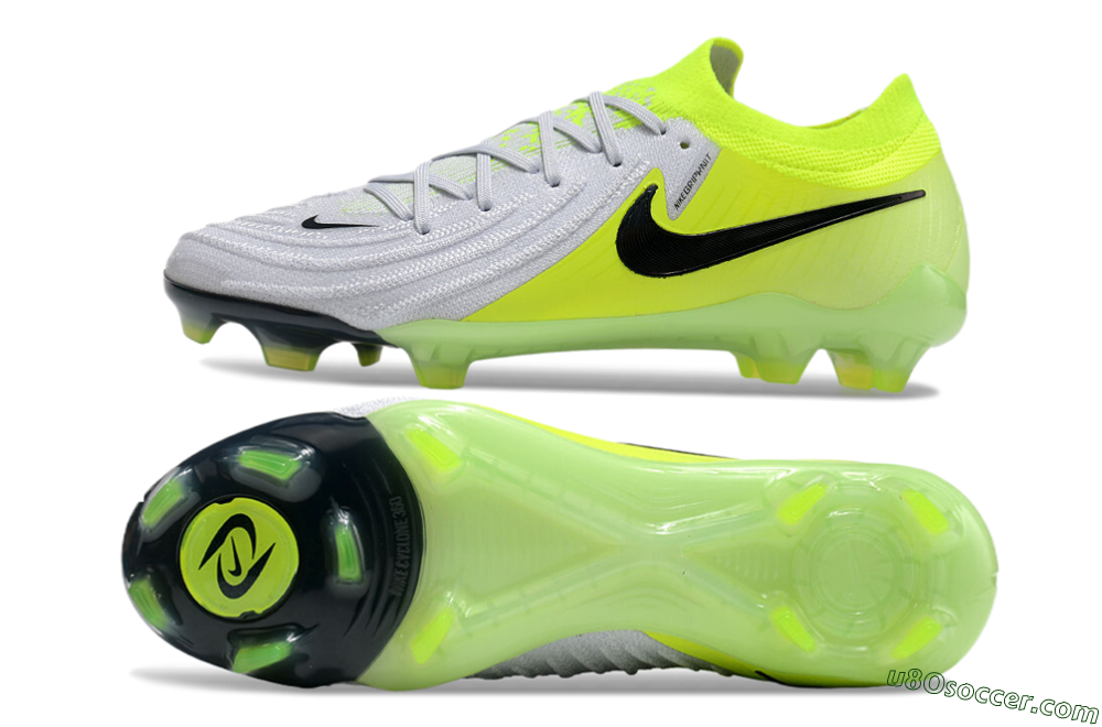 Nike Phantom Luna Elite FG Firm Ground Soccer Cleats - Grey/Yellow/Black 6