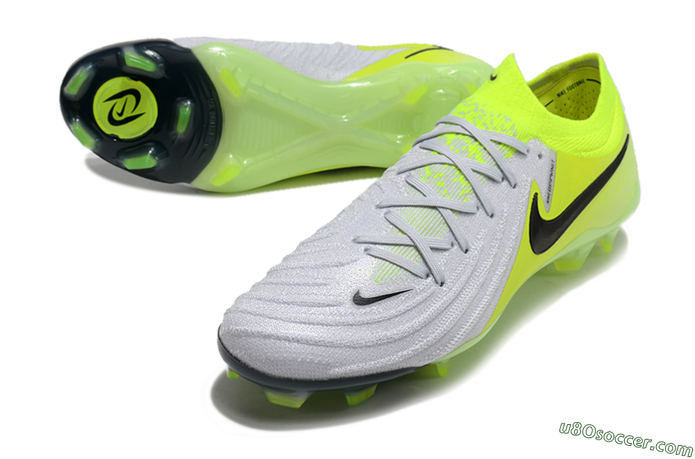 Nike Phantom Luna Elite FG Firm Ground Soccer Cleats - Grey/Yellow/Black 2