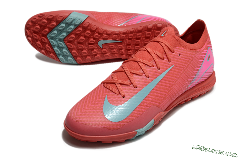 Nike Air Zoom Mercurial Vapor 16 Elite TF Artificial Turf Soccer Shoes - Red/Jade/White 3