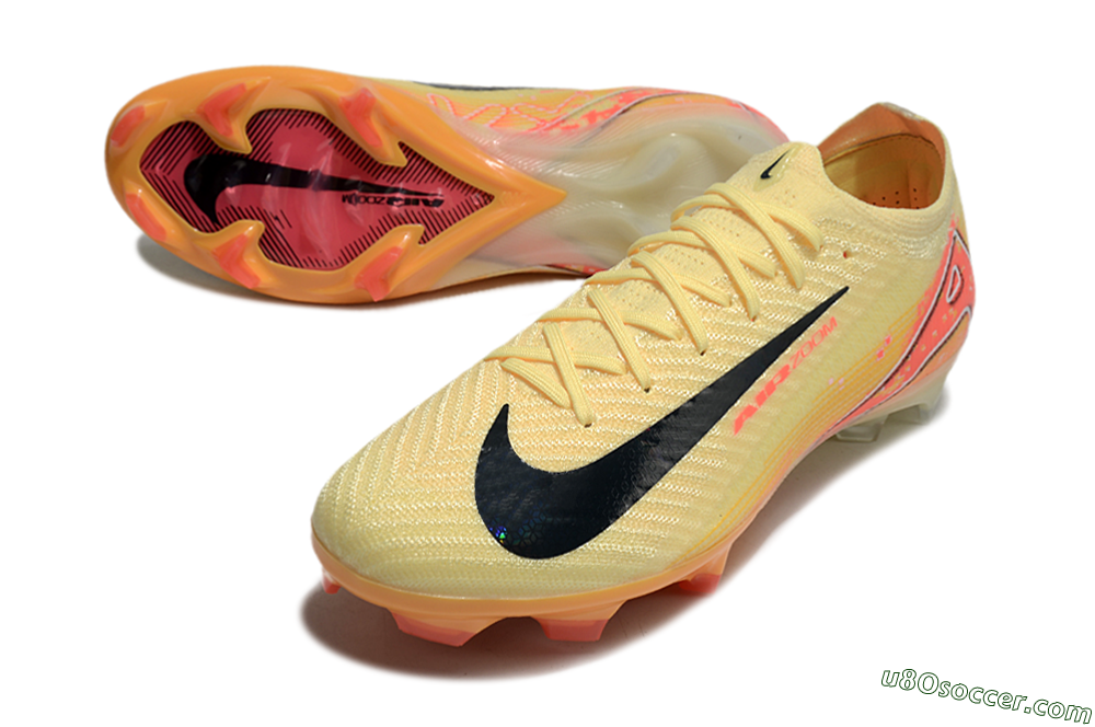 Nike Air Zoom Mercurial Vapor 16 Elite FG Firm Ground Soccer Cleats - Yellow/Black/Pink 3