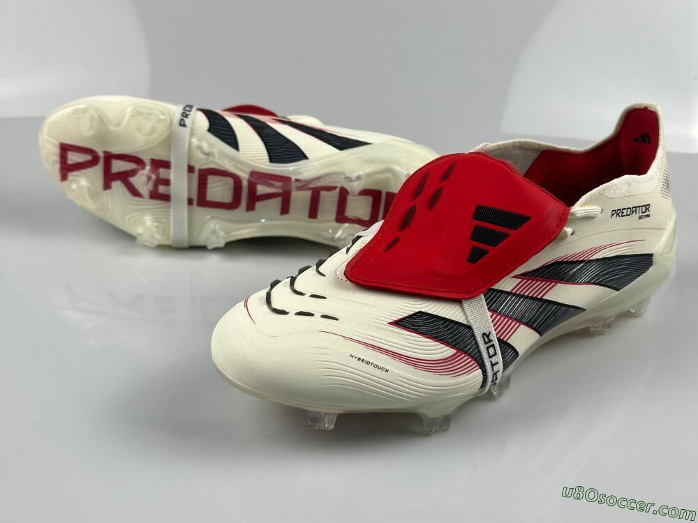 Adidas Predator Elite Foldover Tongue FG Firm Ground Soccer Cleats - Beige/Black/Red