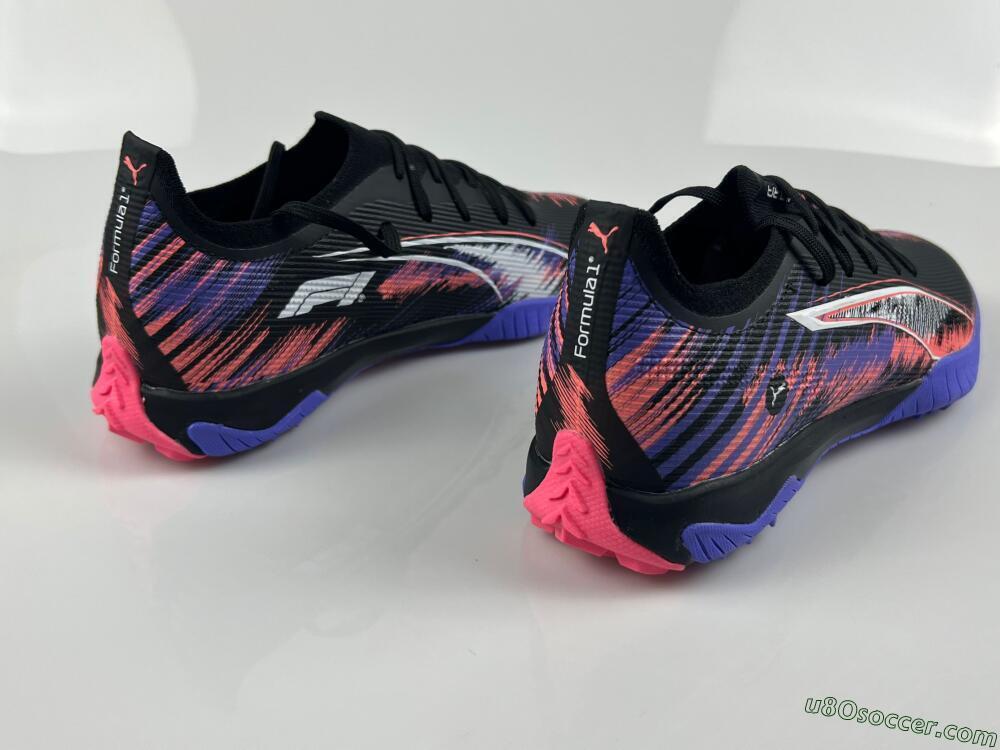 Puma Ultra Ultimate TF Artificial Turf Soccer Shoes - Black/White/Purple/Pink