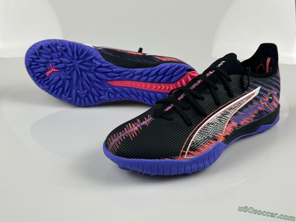 Puma Ultra Ultimate TF Artificial Turf Soccer Shoes - Black/White/Purple/Pink