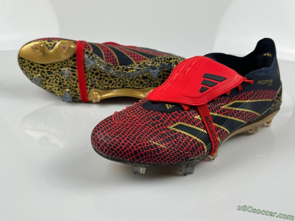 Adidas Predator Elite Foldover Tongue FG Firm Ground Soccer Cleats - Red/Black/Gold