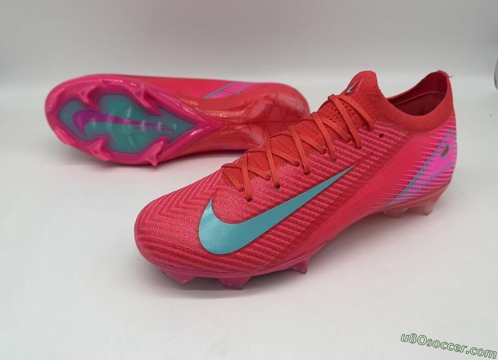 Nike Air Zoom Mercurial Vapor 16 Elite FG Firm Ground Soccer Cleats - Red/Jade/White
