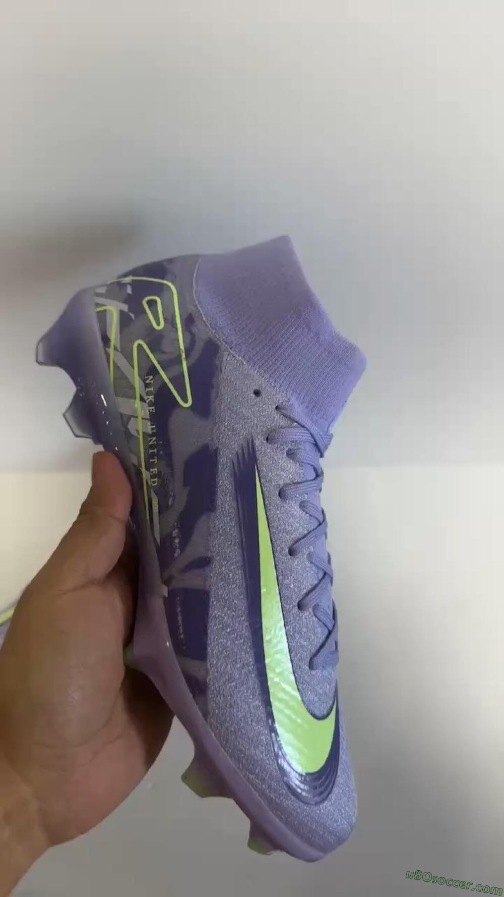 Nike Air Zoom Mercurial Superfly 10 Elite FG Firm Ground Soccer Cleats - Purple/Yellow/White