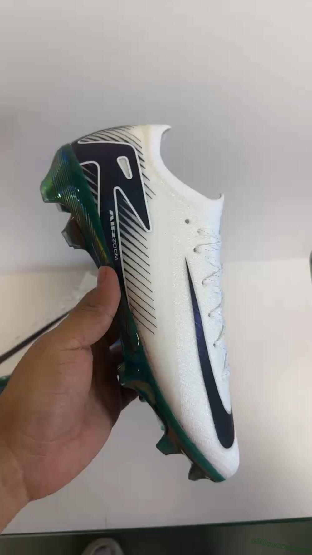Nike Air Zoom Mercurial Vapor 16 Elite FG Firm Ground Soccer Cleats - White/Blue/Gold