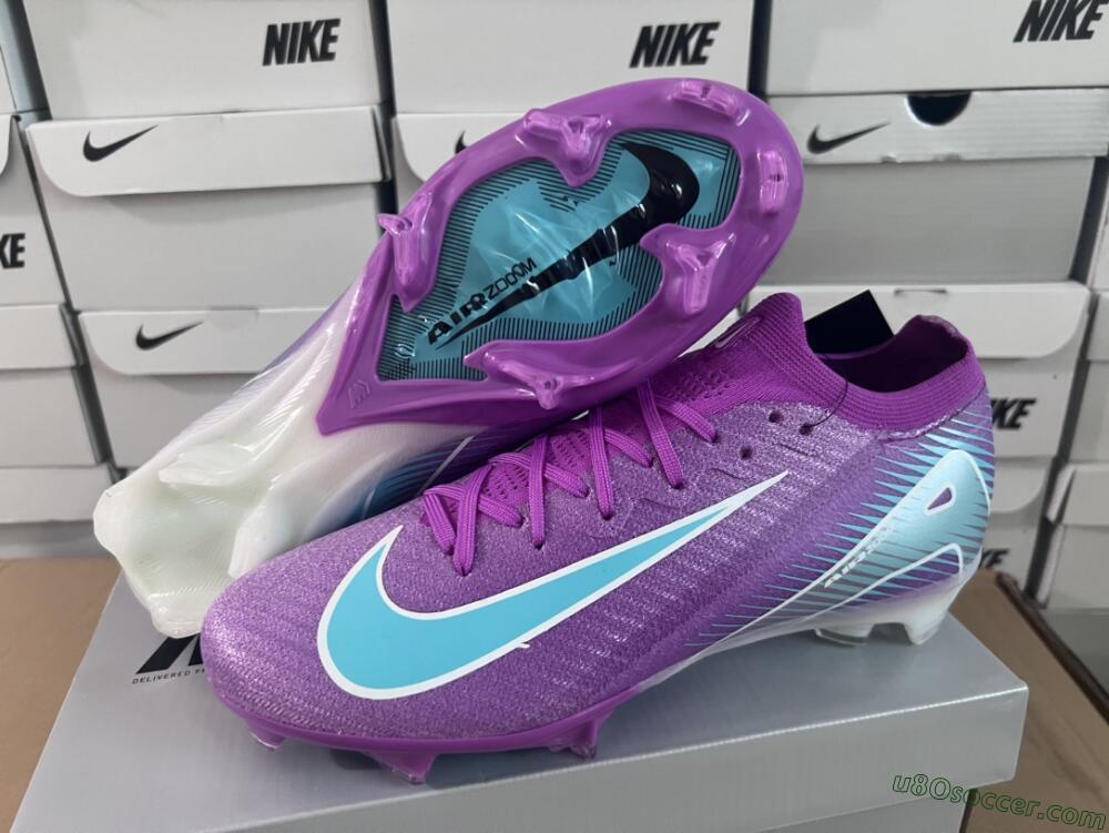 Nike Air Zoom Mercurial Vapor 16 Elite FG Firm Ground Soccer Cleats - Purple/Mint