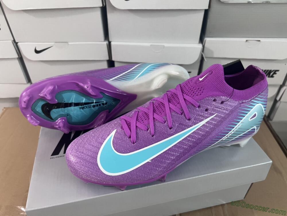 Nike Air Zoom Mercurial Vapor 16 Elite FG Firm Ground Soccer Cleats - Purple/Mint