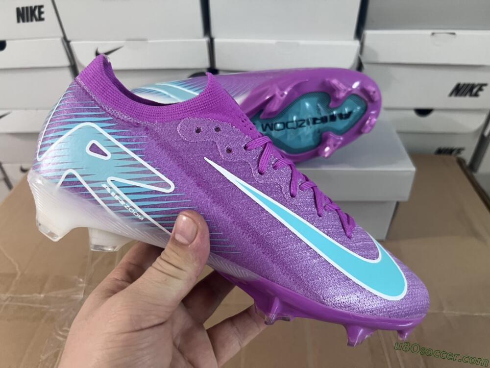 Nike Air Zoom Mercurial Vapor 16 Elite FG Firm Ground Soccer Cleats - Purple/Mint