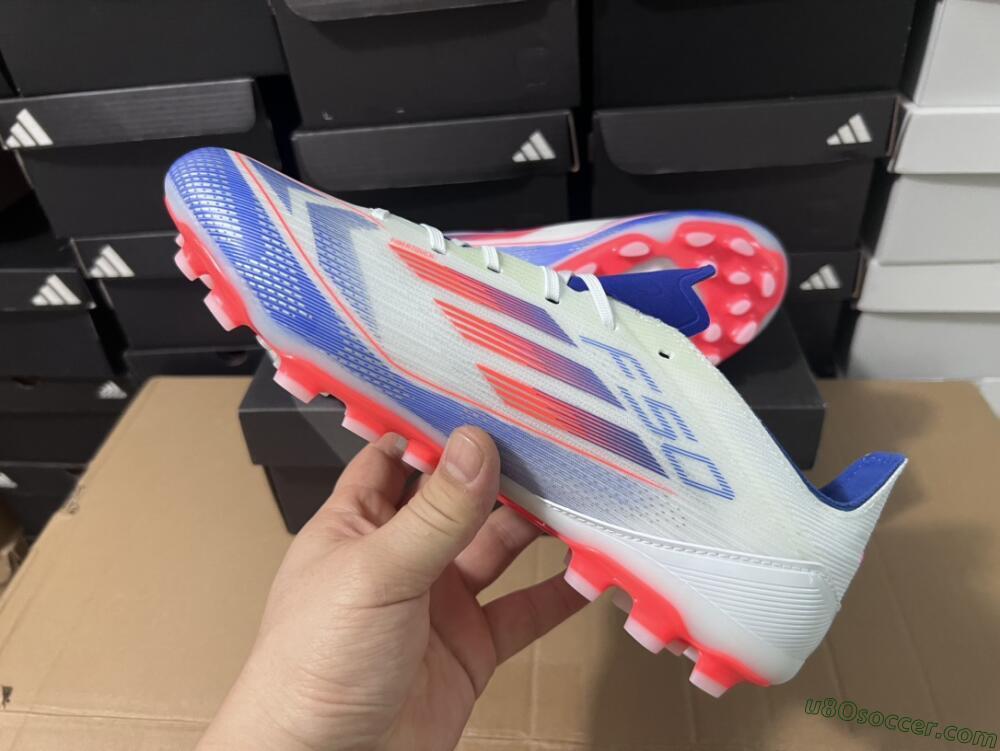 Adidas F50 Elite MG Multi Ground Soccer Cleats - White/Blue/Red