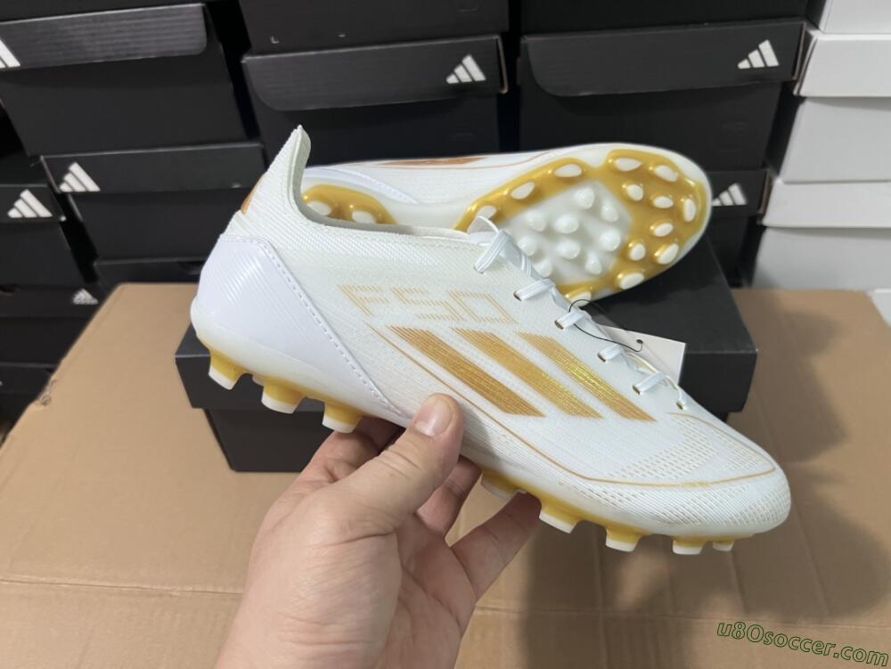 Adidas F50 Elite MG Multi Ground Soccer Cleats - White/Gold