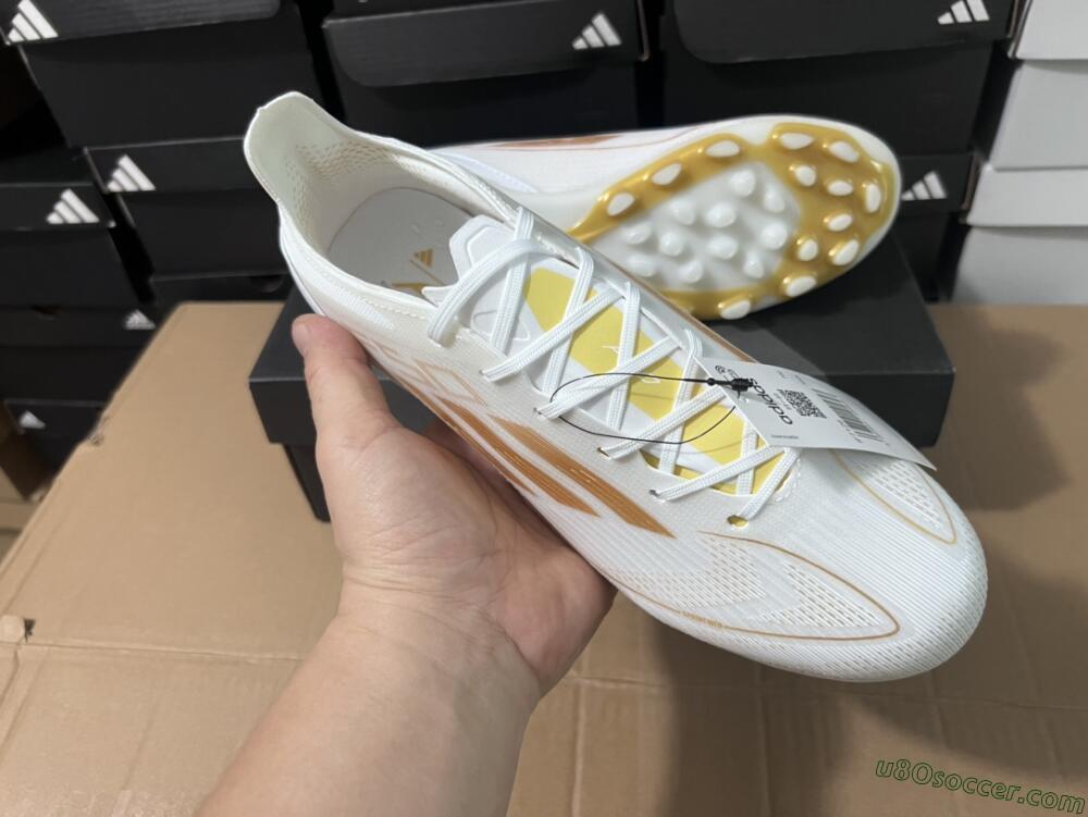 Adidas F50 Elite MG Multi Ground Soccer Cleats - White/Gold