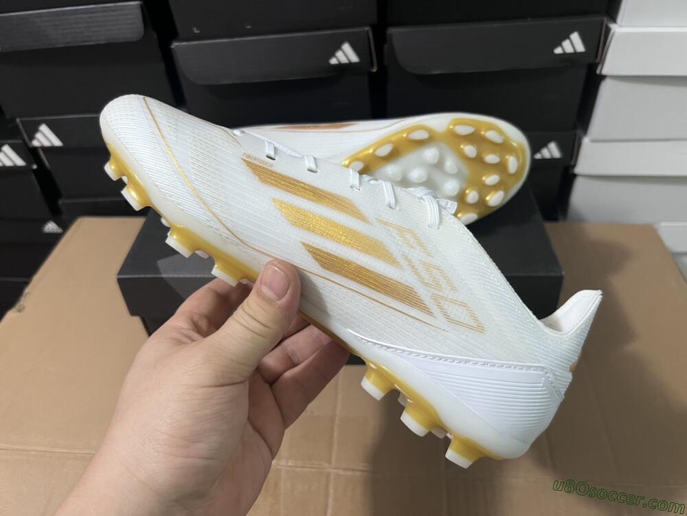 Adidas F50 Elite MG Multi Ground Soccer Cleats - White/Gold