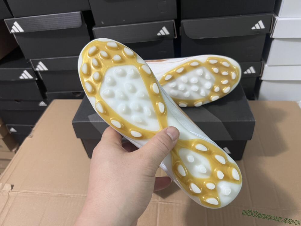 Adidas F50 Elite MG Multi Ground Soccer Cleats - White/Gold