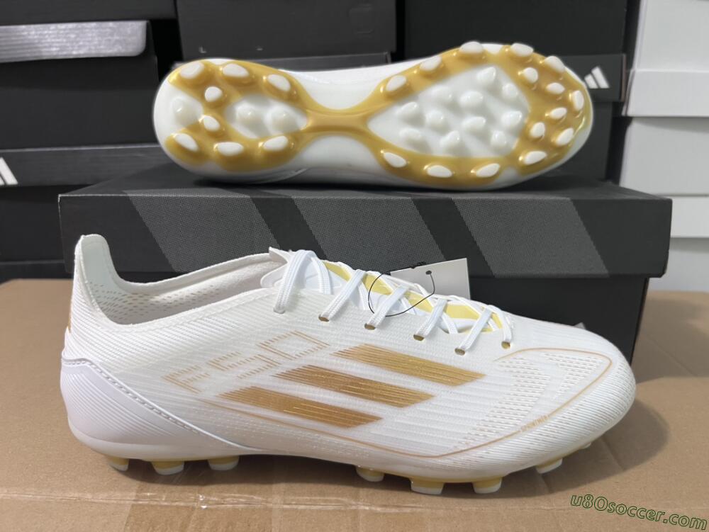 Adidas F50 Elite MG Multi Ground Soccer Cleats - White/Gold
