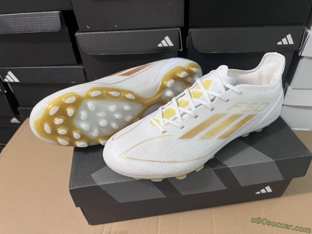 Adidas F50 Elite MG Multi Ground Soccer Cleats - White/Gold