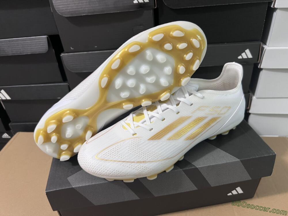 Adidas F50 Elite MG Multi Ground Soccer Cleats - White/Gold