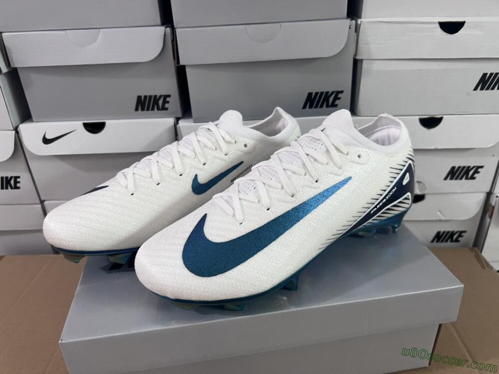 Nike Air Zoom Mercurial Vapor 16 Elite FG Firm Ground Soccer Cleats - White/Blue/Gold