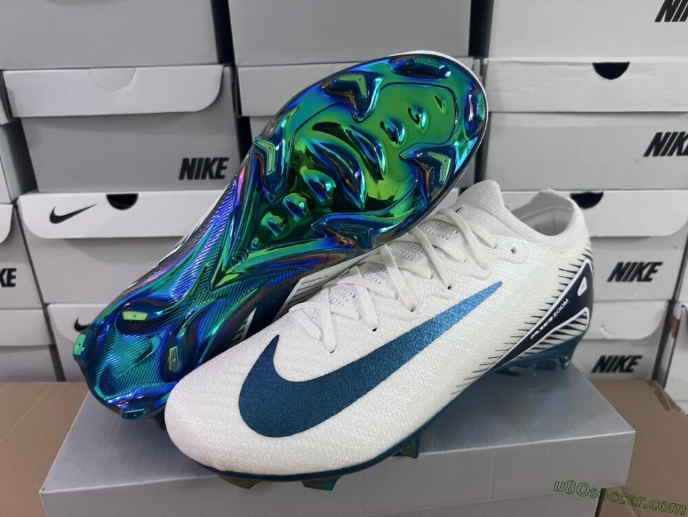 Nike Air Zoom Mercurial Vapor 16 Elite FG Firm Ground Soccer Cleats - White/Blue/Gold