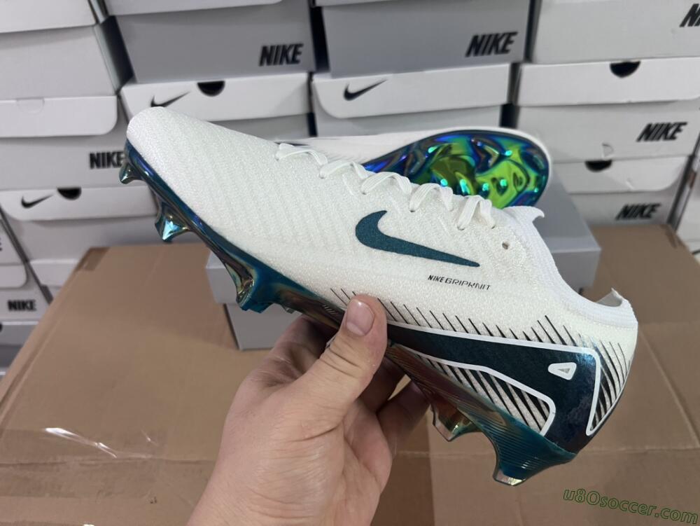 Nike Air Zoom Mercurial Vapor 16 Elite FG Firm Ground Soccer Cleats - White/Blue/Gold