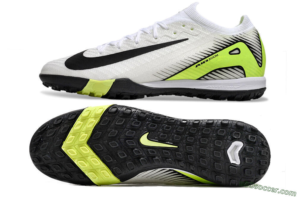 Nike Air Zoom Mercurial Vapor 16 Elite TF Artificial Turf Soccer Shoes - White/Black/Yellow 0