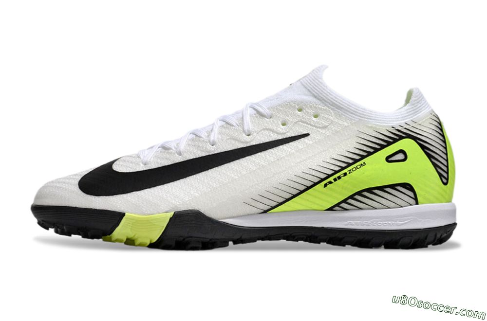Nike Air Zoom Mercurial Vapor 16 Elite TF Artificial Turf Soccer Shoes - White/Black/Yellow 2