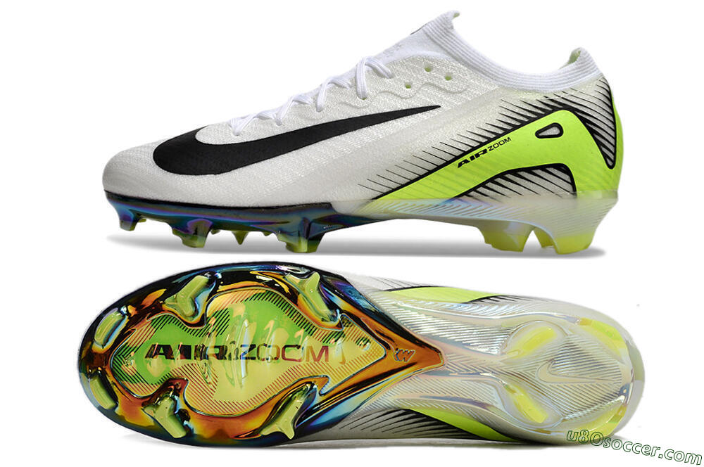 Nike Air Zoom Mercurial Vapor 16 Elite FG Firm Ground Soccer Cleats - White/Black/Yellow 0