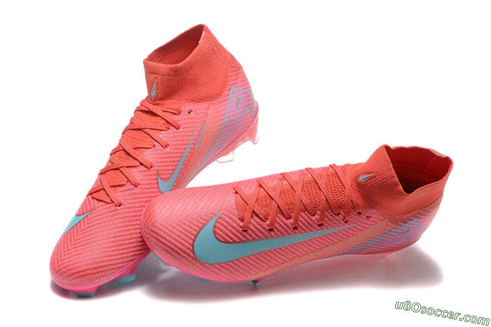 Nike Air Zoom Mercurial Superfly 10 Elite FG Firm Ground Soccer Cleats - Red/Jade/Blue 6