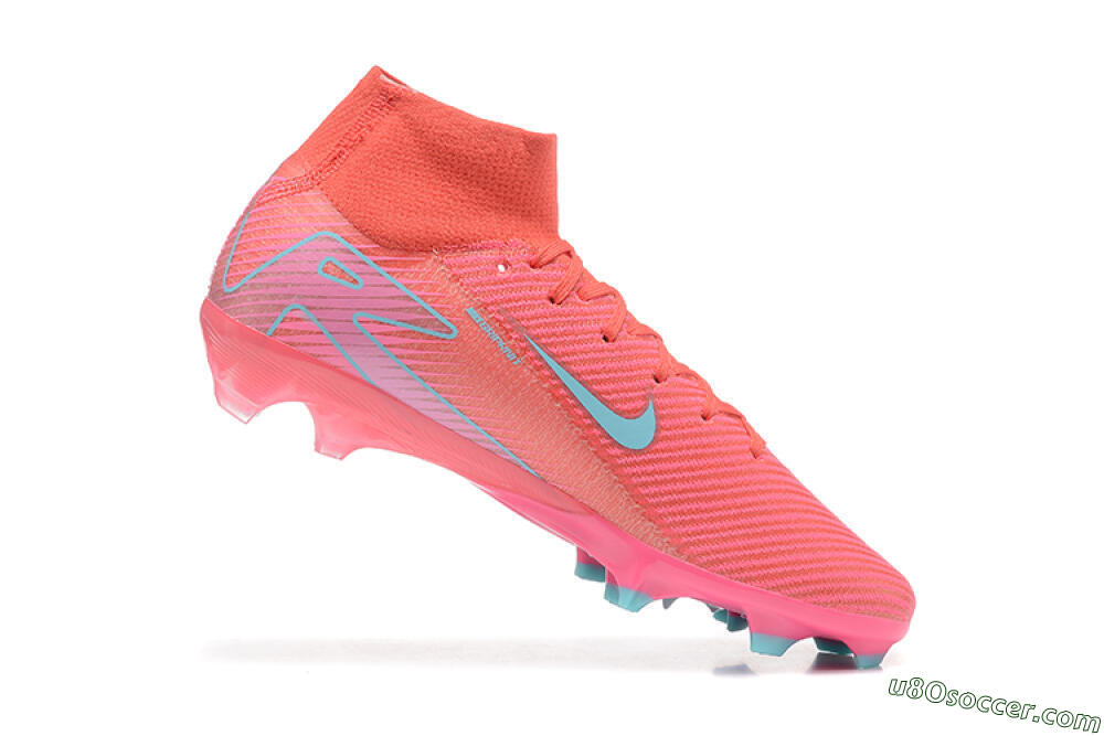 Nike Air Zoom Mercurial Superfly 10 Elite FG Firm Ground Soccer Cleats - Red/Jade/Blue 7