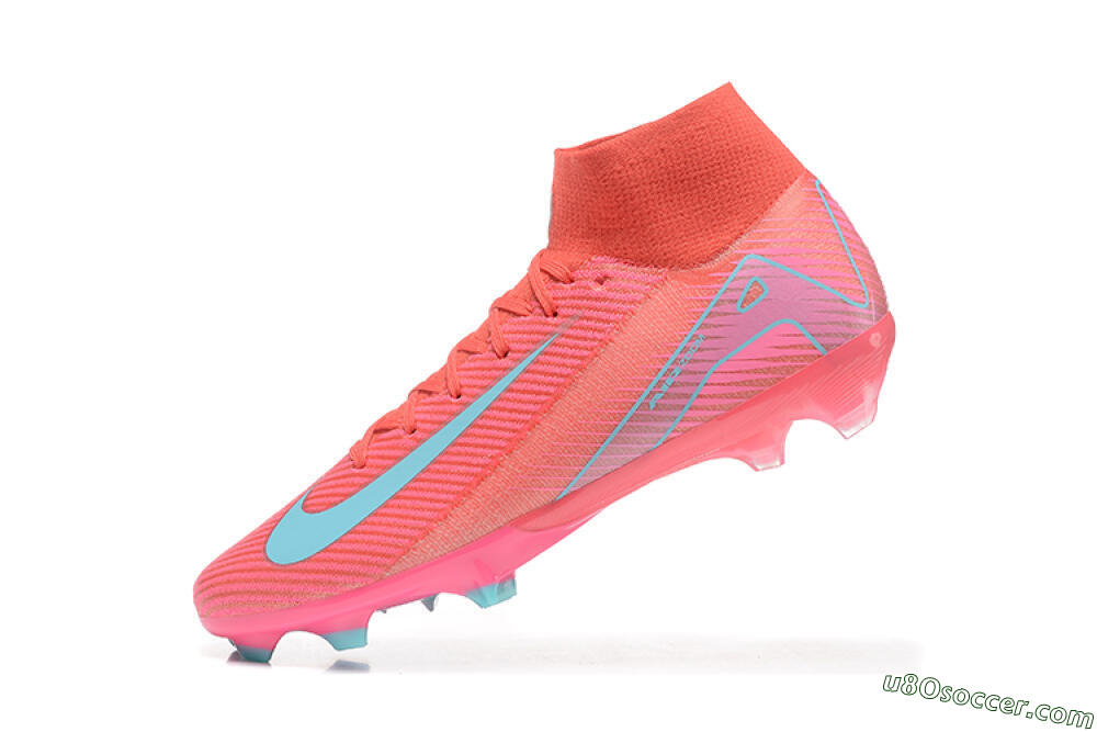 Nike Air Zoom Mercurial Superfly 10 Elite FG Firm Ground Soccer Cleats - Red/Jade/Blue 8