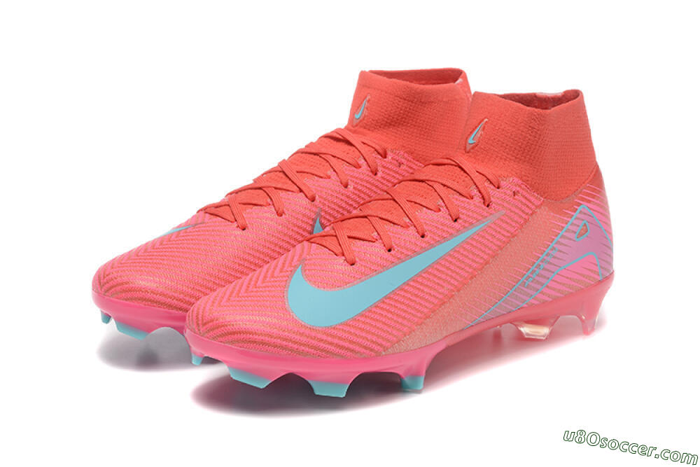 Nike Air Zoom Mercurial Superfly 10 Elite FG Firm Ground Soccer Cleats - Red/Jade/Blue 5