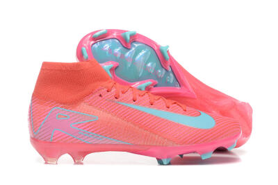 Nike Air Zoom Mercurial Superfly 10 Elite FG Firm Ground Soccer Cleats - Red/Jade/Blue