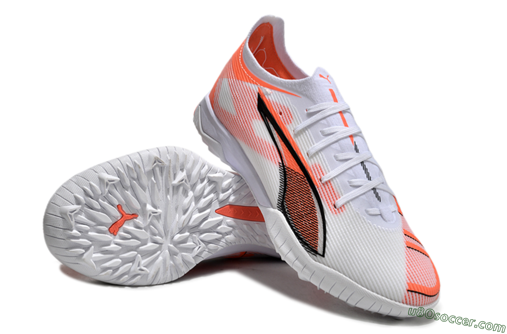 Puma Ultra Ultimate TF Artificial Turf Soccer Shoes - White/Red/Black 3