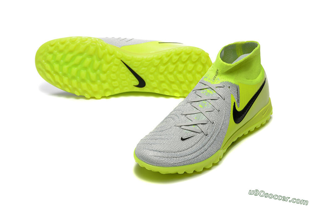Nike Phantom Luna Elite TF Artificial Turf Soccer Shoes - Grey/Yellow/Black 3